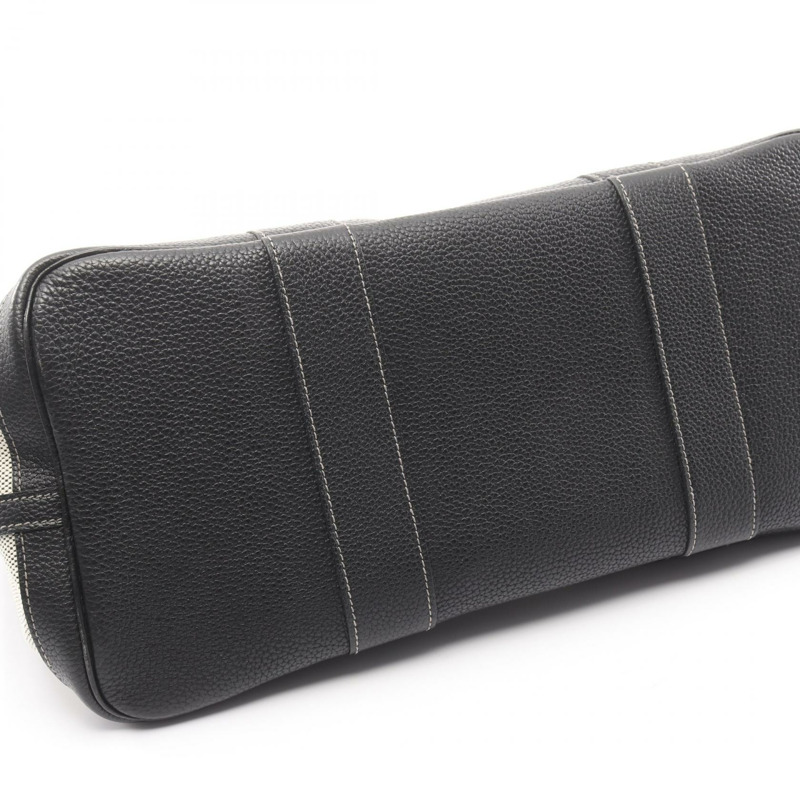 愛馬仕 Garden Party PM Bolduc Ribbon 手提包 Toile H 米白黑 SHW-7