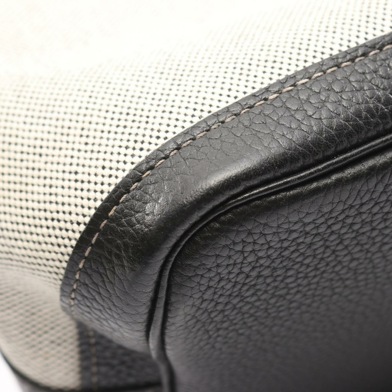 愛馬仕 Garden Party PM Bolduc Ribbon 手提包 Toile H 米白黑 SHW-10