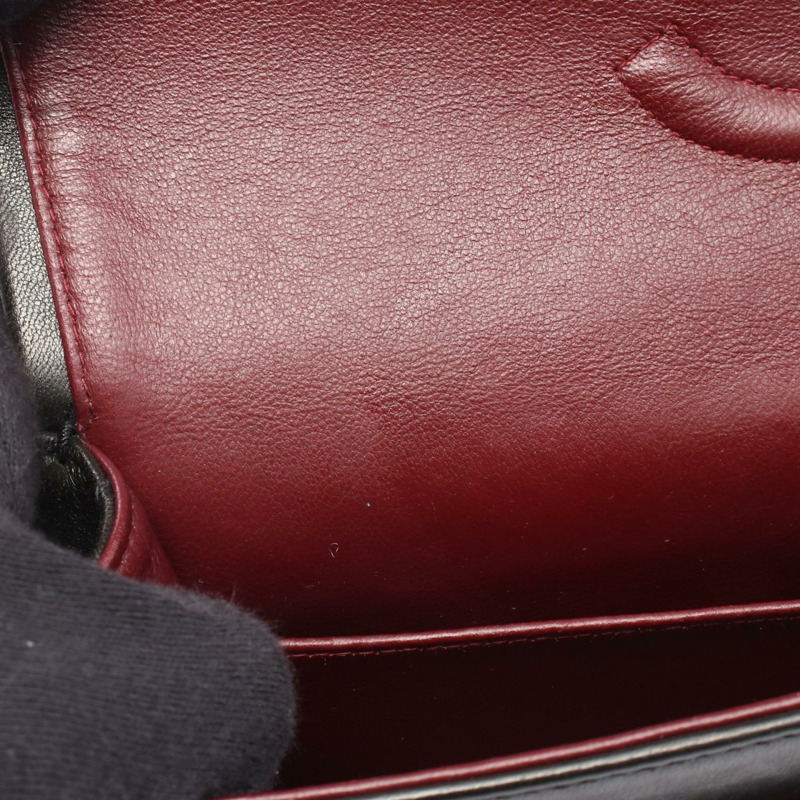 香奈兒 (CHANEL) Matelasse W 翻蓋鏈條單肩背包 A01112 黑色皮革 GHW 二手 CC-5