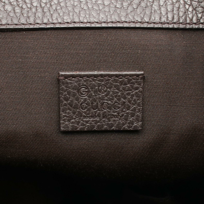 GUCCI GG帆布抽繩雙肩包 449175 皮革 米色 棕色 二手-3