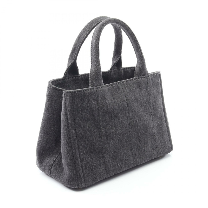 PRADA CANAPA 托特斜背包 1BG439 牛仔黑灰色 二手 女款-1