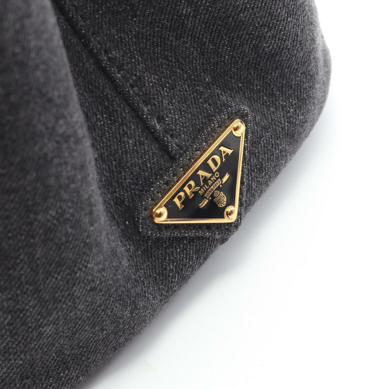 PRADA CANAPA 托特斜背包 1BG439 牛仔黑灰色 二手 女款-4