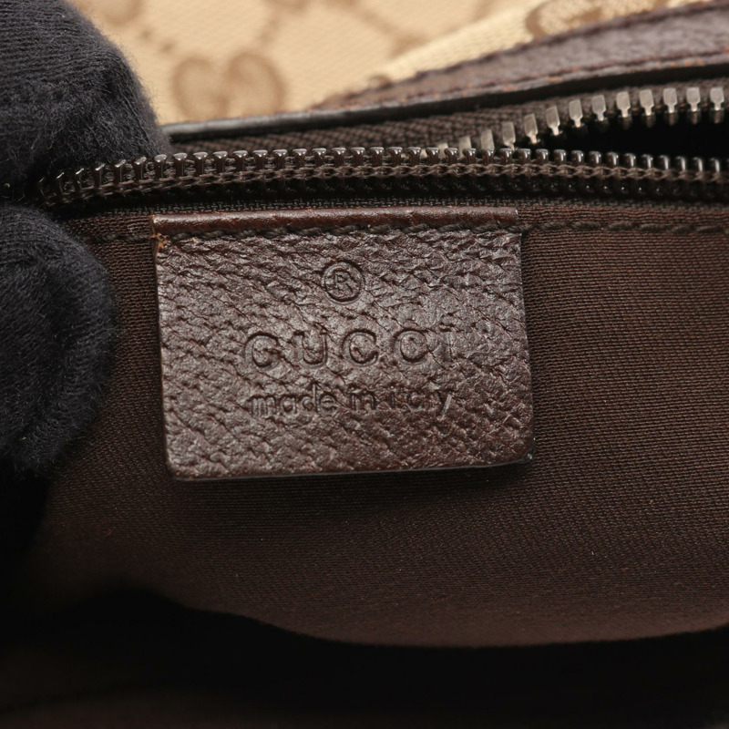 GUCCI Sherry系列單肩斜背包 122790 GG帆布皮革 米色 二手-3