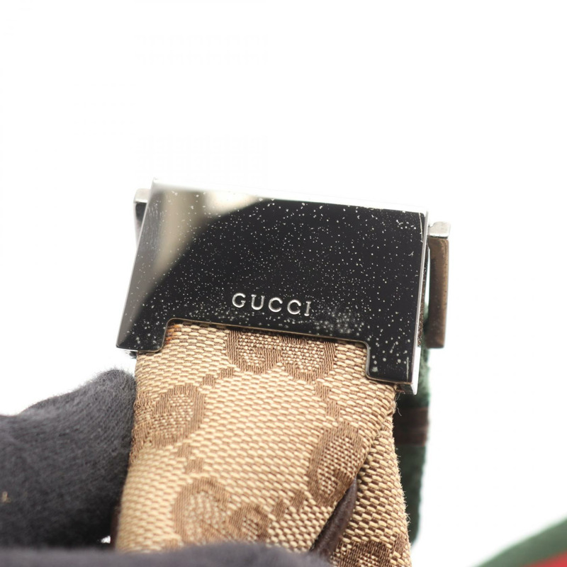 GUCCI Sherry系列單肩斜背包 122790 GG帆布皮革 米色 二手-7