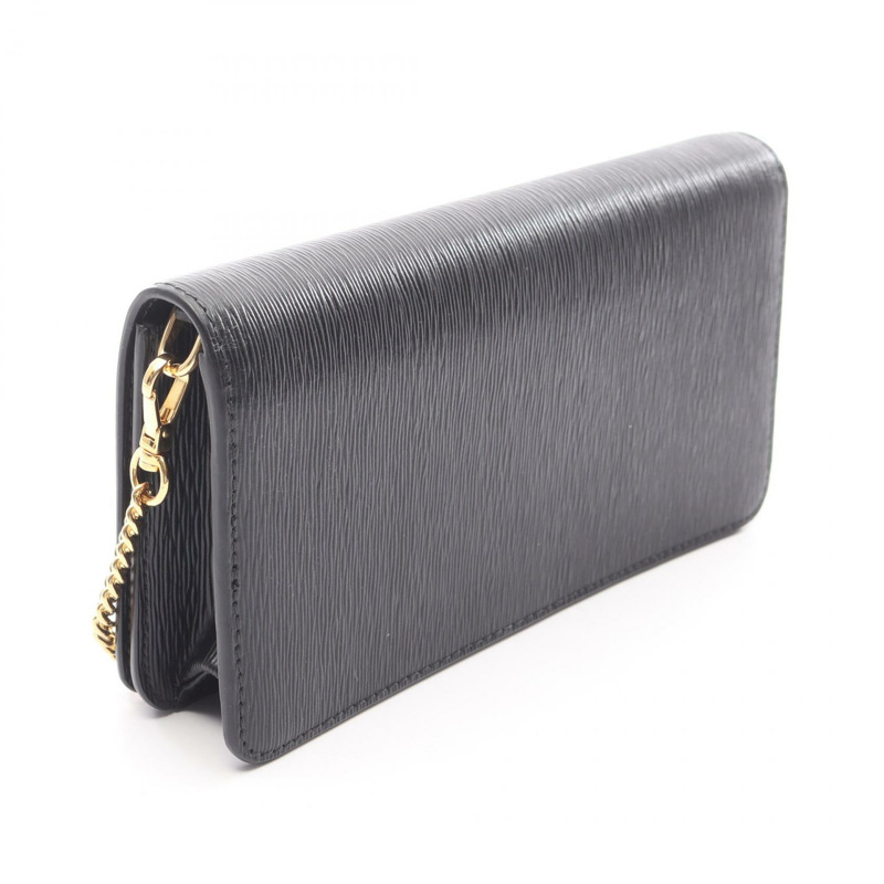 PRADA VITELLO MOVE 鏈條肩背斜背包皮夾 1DH044 黑色皮革 二手-1