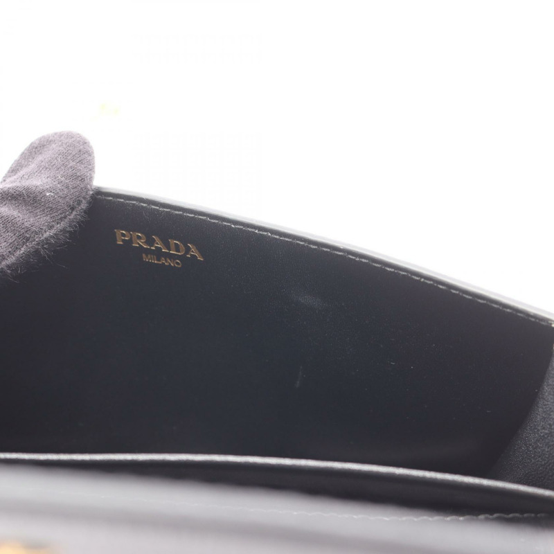 PRADA VITELLO MOVE 鏈條肩背斜背包皮夾 1DH044 黑色皮革 二手-4