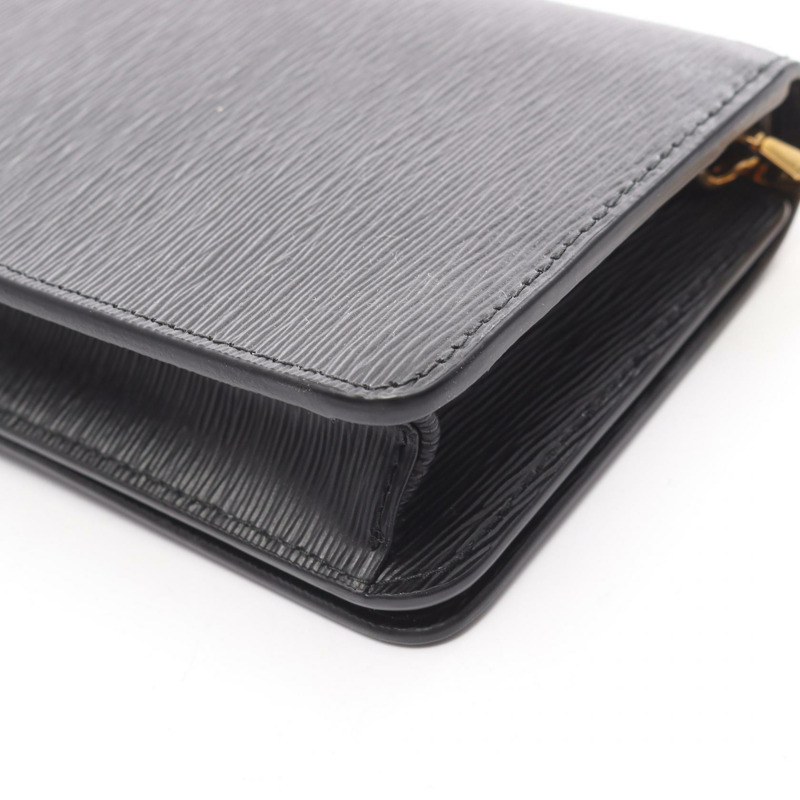 PRADA VITELLO MOVE 鏈條肩背斜背包皮夾 1DH044 黑色皮革 二手-5