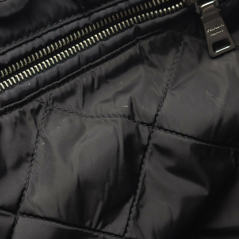 PRADA TESSUTO BOMBER 單肩托特包，尼龍 Saffiano 皮革，黑色，二手女款-4