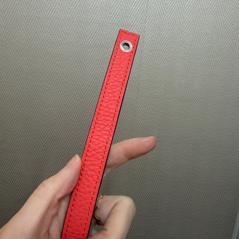 Hermes 0E德克薩斯粉Clemence皮拼5E硃砂紅Swift皮銀釦Picotin 18-11