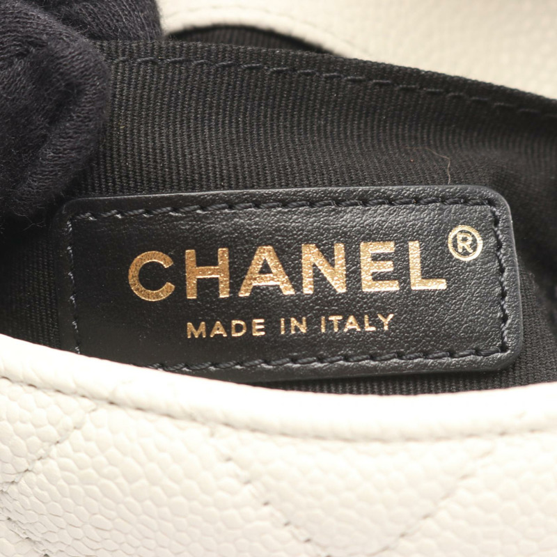 香奈兒 (CHANEL) 絎縫鏈條肩背斜背包 AS2482 白色皮革 GHW 二手 CC-3