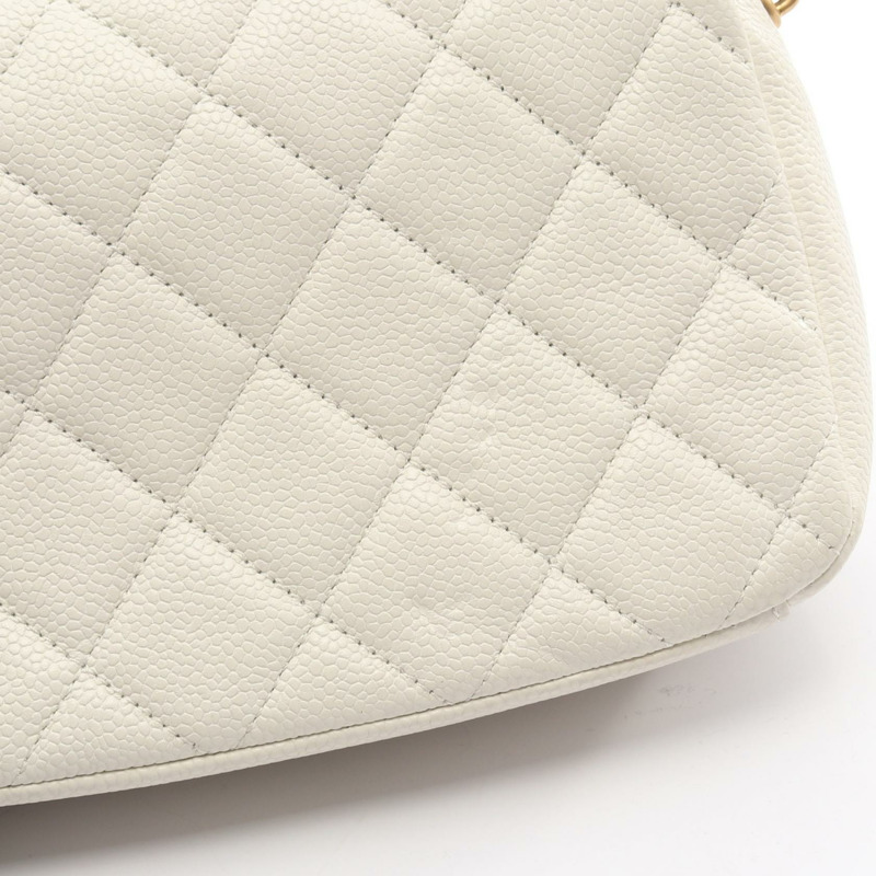 香奈兒 (CHANEL) 絎縫鏈條肩背斜背包 AS2482 白色皮革 GHW 二手 CC-7