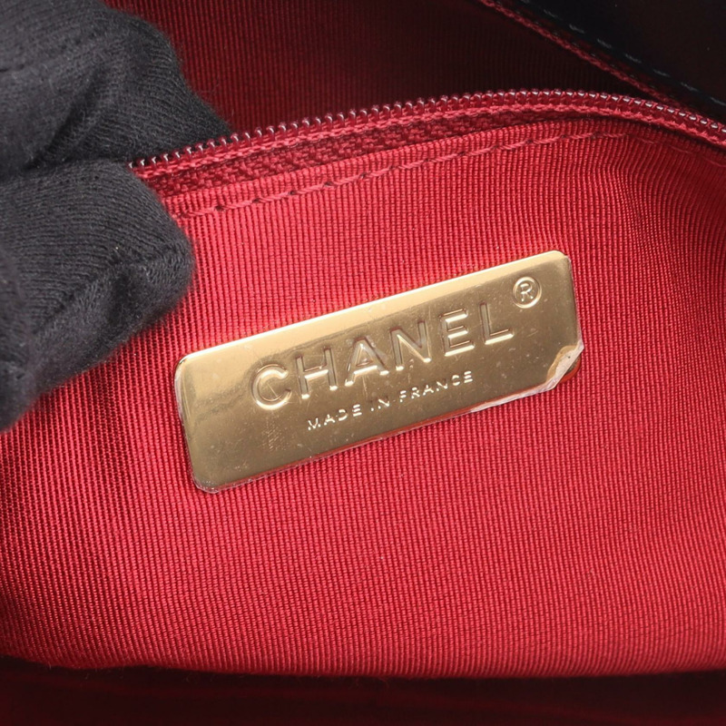 CHANEL 19 dix-neuf 馬特拉斯鏈斜背包 AS1161 小羊皮 黑色-3