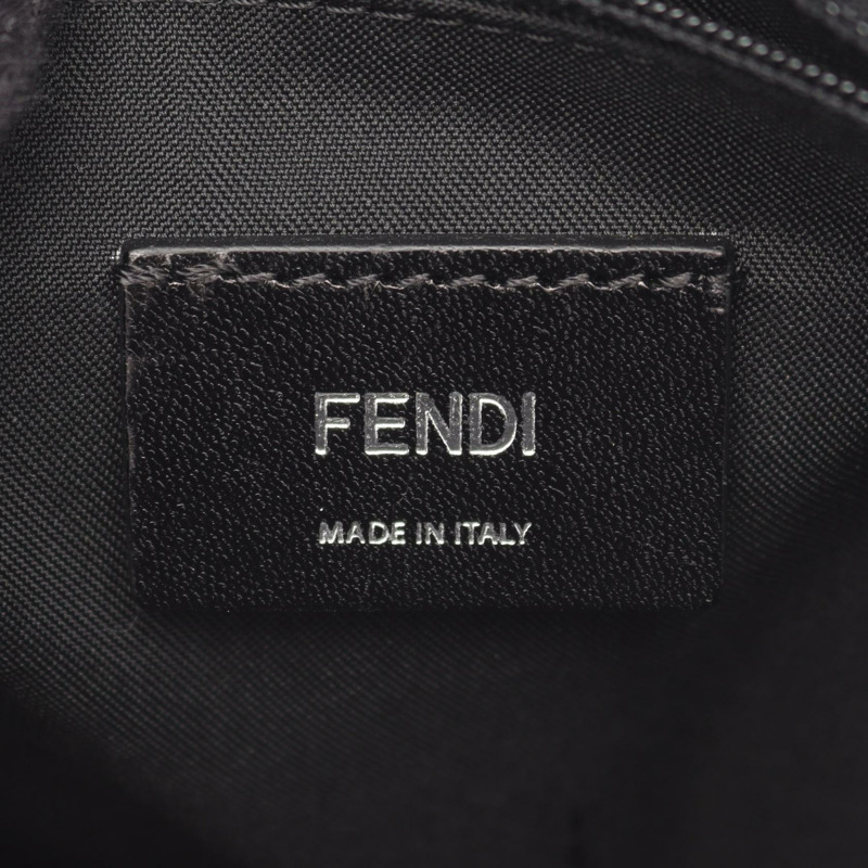 FENDI Monster 蟲眼腰包/斜背包 7VZ033 皮革尼龍黑色 二手-3