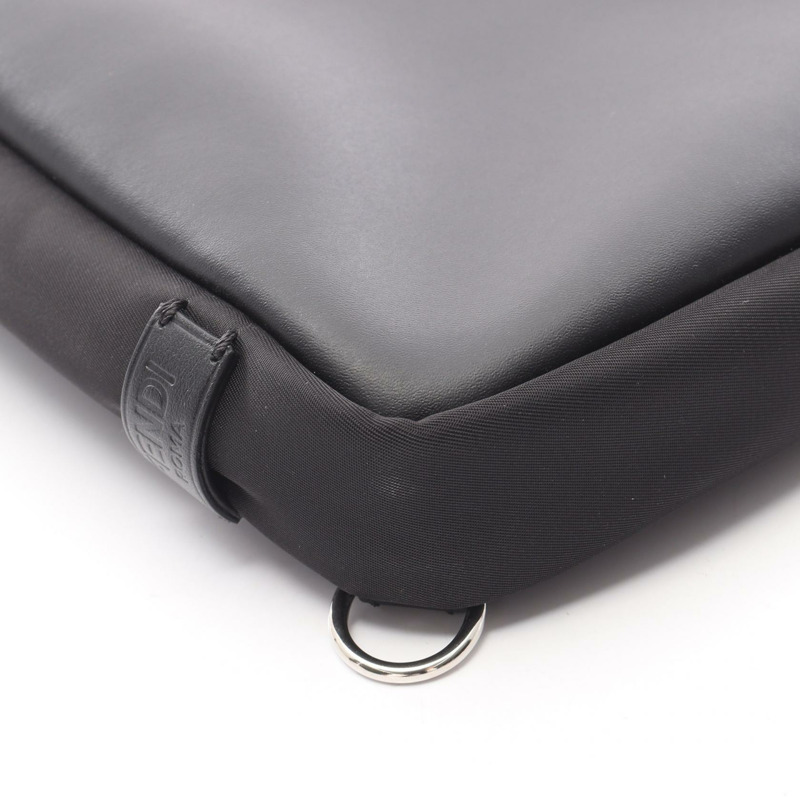 FENDI Monster 蟲眼腰包/斜背包 7VZ033 皮革尼龍黑色 二手-4