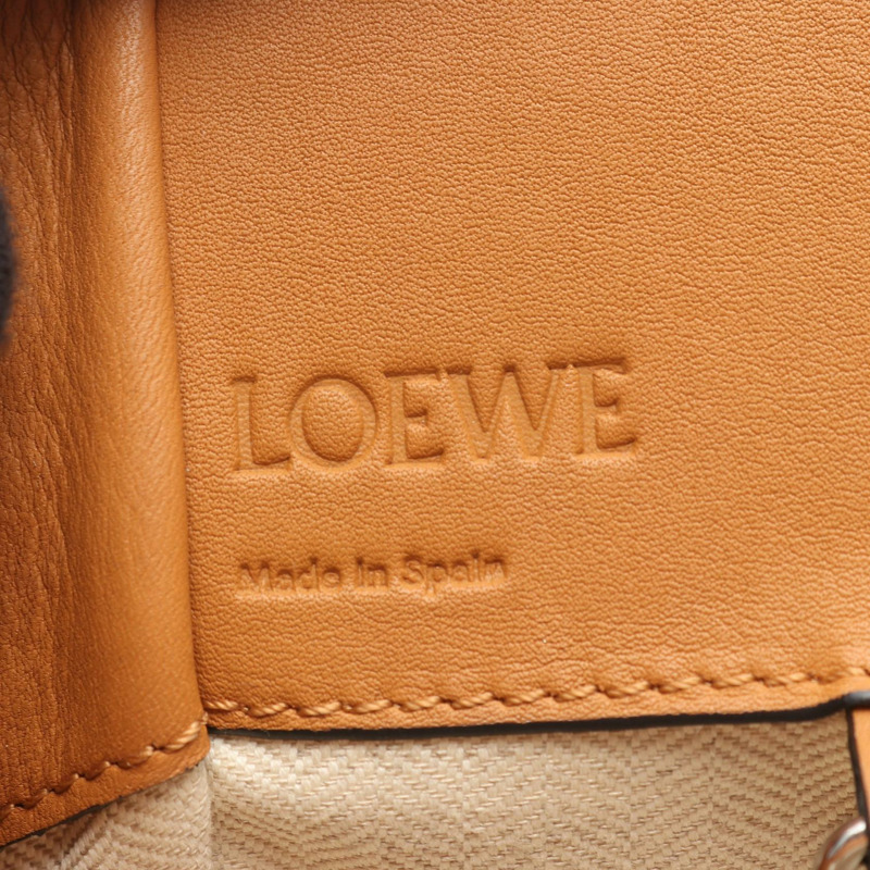 LOEWE 吊床抽繩小號單肩包 314 79 Z95 皮革駝色 二手 女士-3