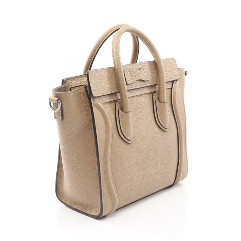 CELINE Luggage Nano Shopper 單肩斜背包 168243 皮革 米色 二手-1