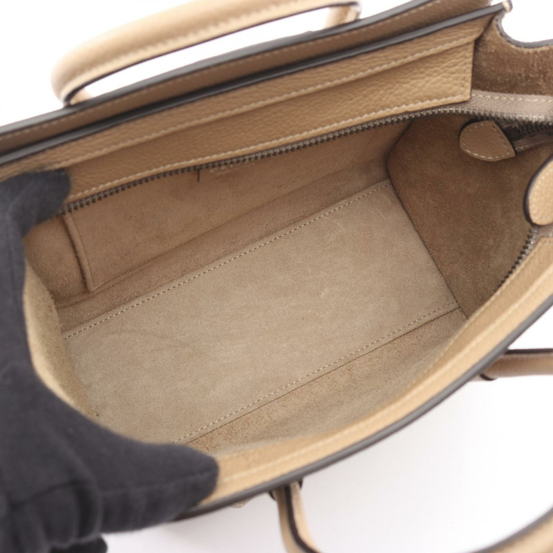 CELINE Luggage Nano Shopper 單肩斜背包 168243 皮革 米色 二手-2