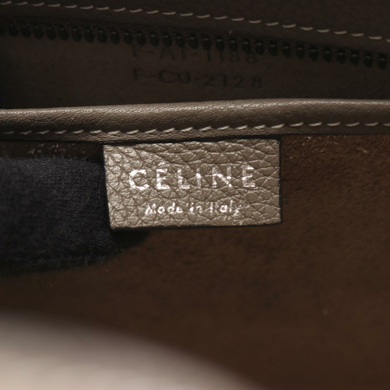CELINE Luggage Nano Shopper 單肩斜背手提包，灰色皮革，二手女款-3