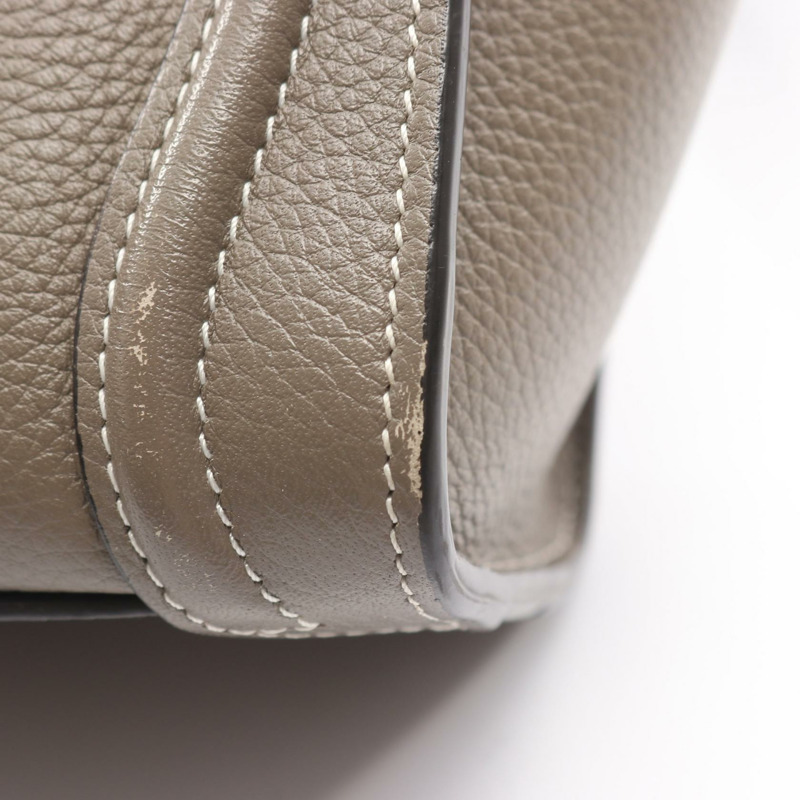 CELINE Luggage Nano Shopper 單肩斜背手提包，灰色皮革，二手女款-6