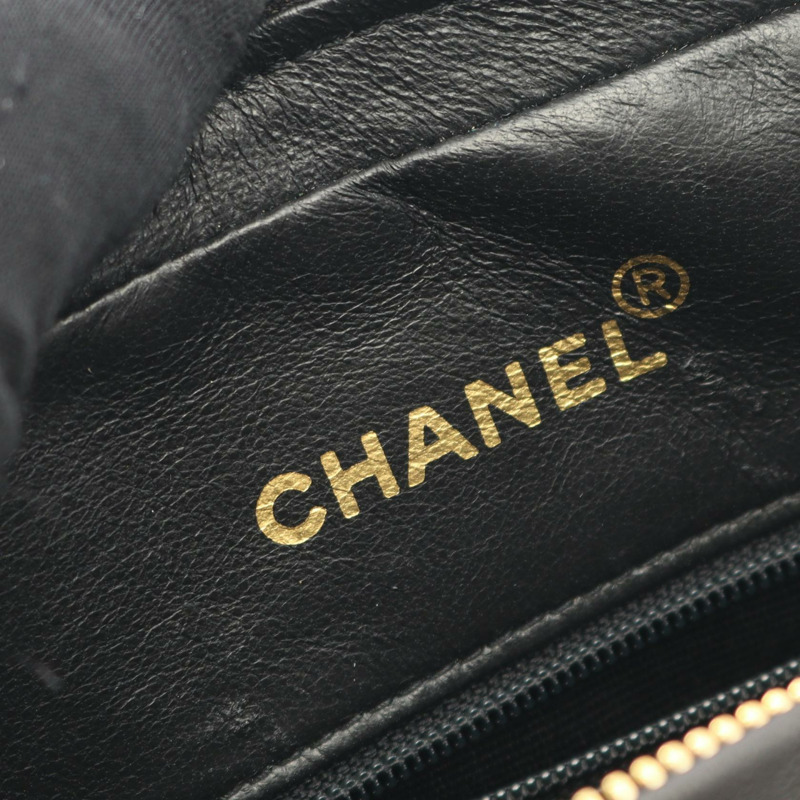 香奈兒 (CHANEL) 絎縫 Diana 翻蓋鏈條肩背斜背包 黑色皮革 金色五金 二手-3