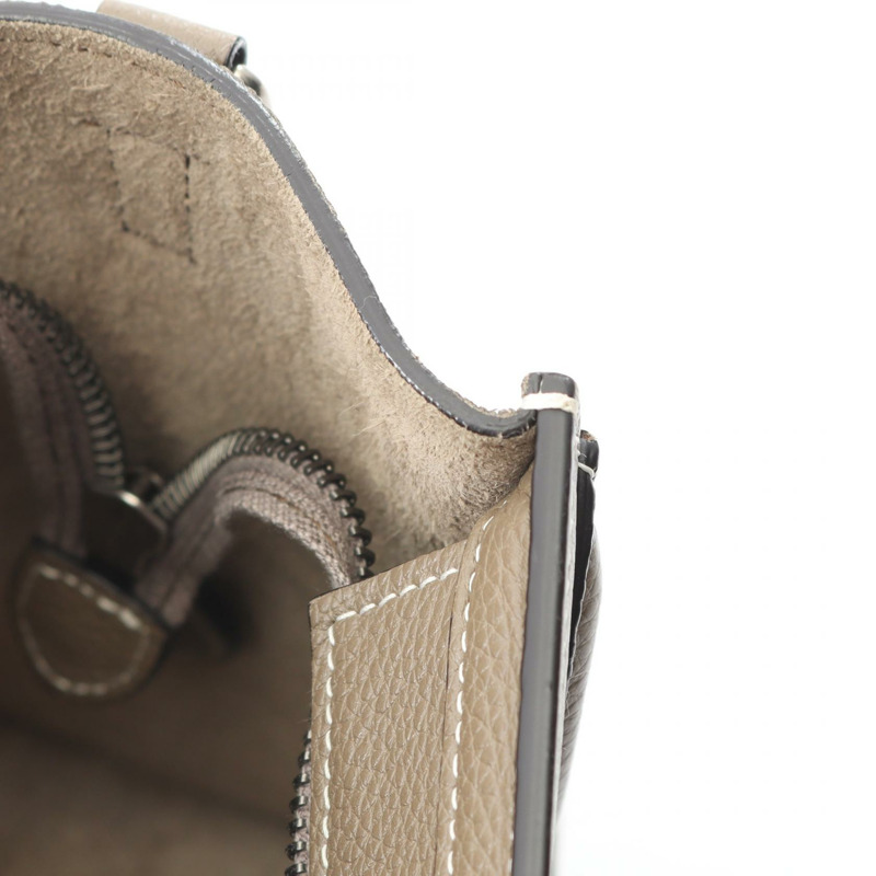 CELINE Luggage Nano Shopper 單肩斜背手提包，灰色皮革，二手女款-4