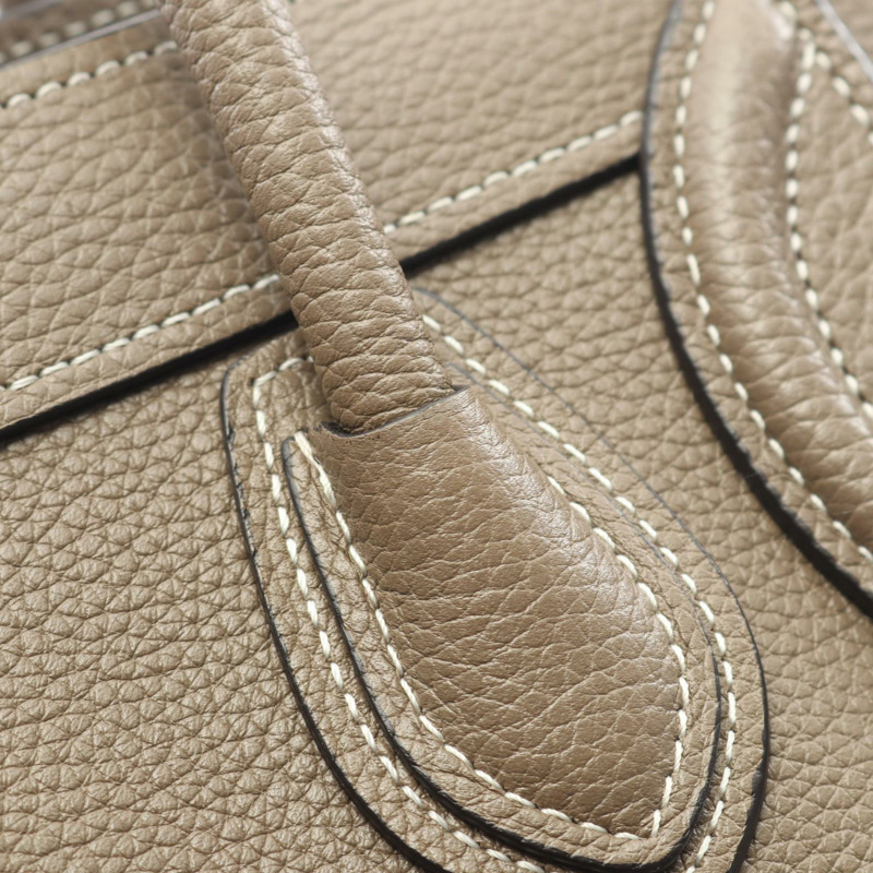 CELINE Luggage Nano Shopper 單肩斜背手提包，灰色皮革，二手女款-9