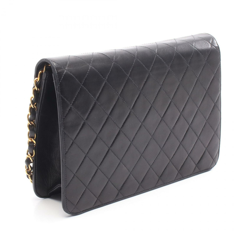 香奈兒 (CHANEL) 絎縫鏈條肩背包 A03570 羊皮 黑色 GHW 二手 女士-1