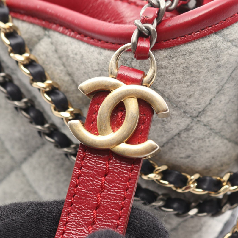 香奈兒 Gabrielle de Chanel 小號 Hobo 鏈條肩背包 A91810 羊毛皮革 CC-7