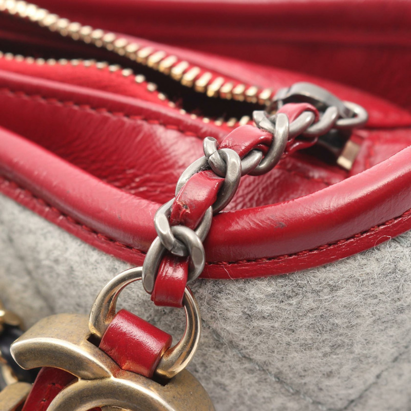 香奈兒 Gabrielle de Chanel 小號 Hobo 鏈條肩背包 A91810 羊毛皮革 CC-8