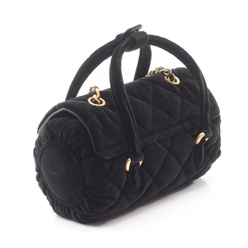 香奈兒 (CHANEL) 絎縫鏈條肩背斜背包 黑色 GHW 二手 女士 CC-1