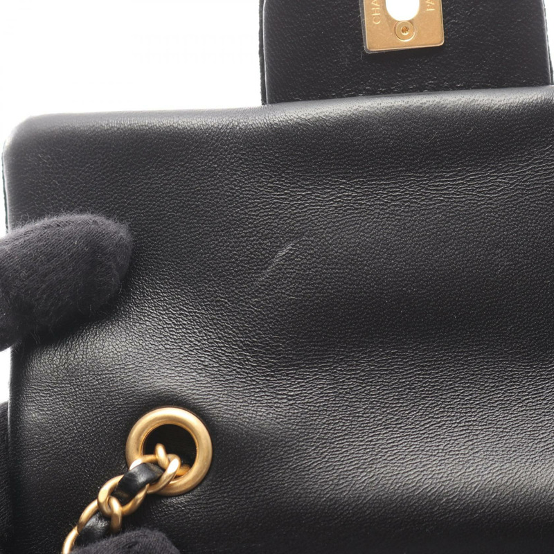 香奈兒 (CHANEL) 絎縫鏈條肩背斜背包 黑色 GHW 二手 女士 CC-5