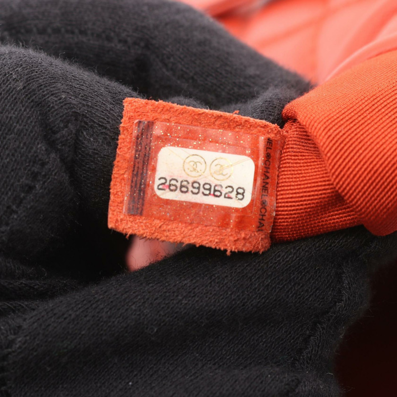 香奈兒 (CHANEL) 絎縫鏈條雙肩包，橘色皮革，金色五金，二手，女士，Coco CC-4