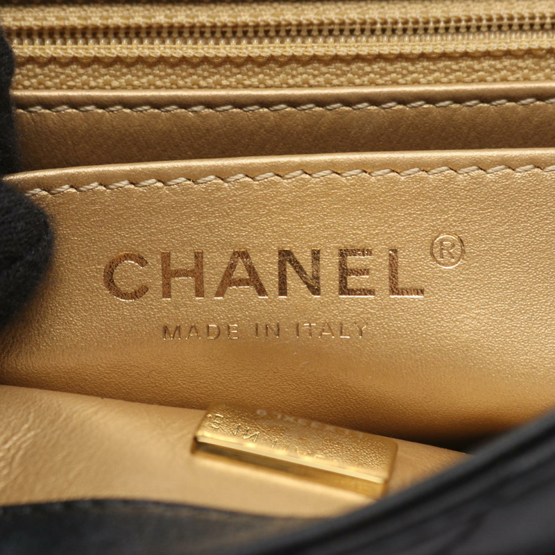 香奈兒 (CHANEL) 絎縫鏈條單背包 AS1786 羊皮 黑色 金色五金 二手 女士-3