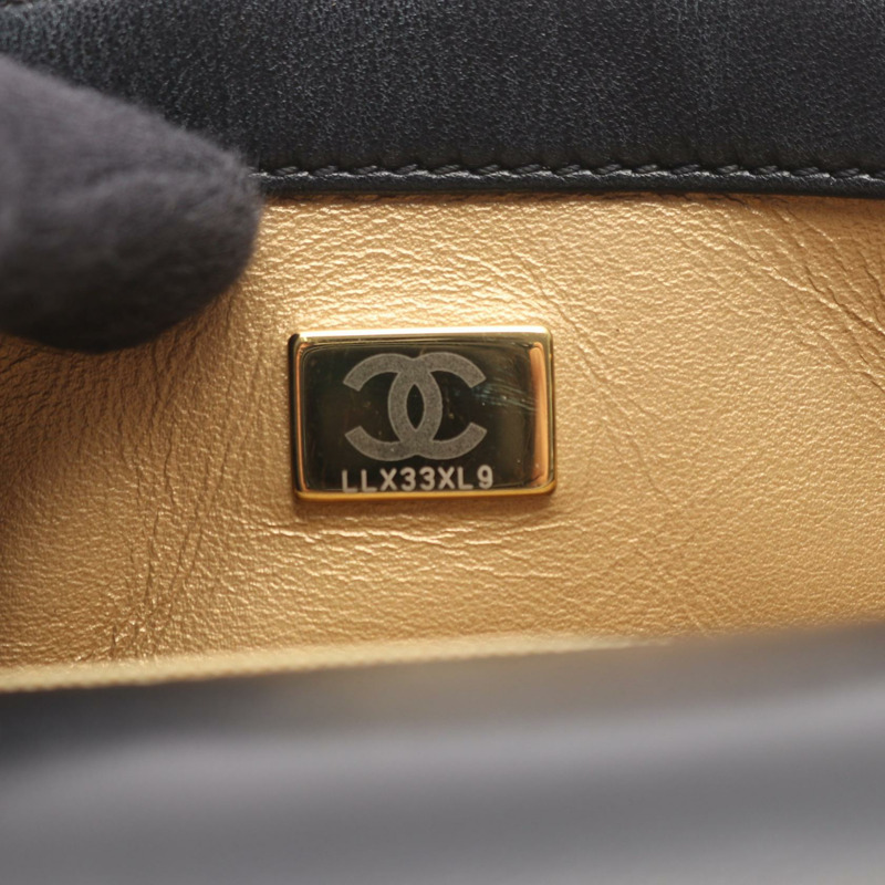 香奈兒 (CHANEL) 絎縫鏈條單背包 AS1786 羊皮 黑色 金色五金 二手 女士-4