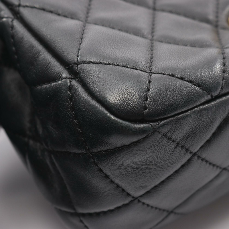 香奈兒 (CHANEL) 絎縫鏈條單背包 AS1786 羊皮 黑色 金色五金 二手 女士-7