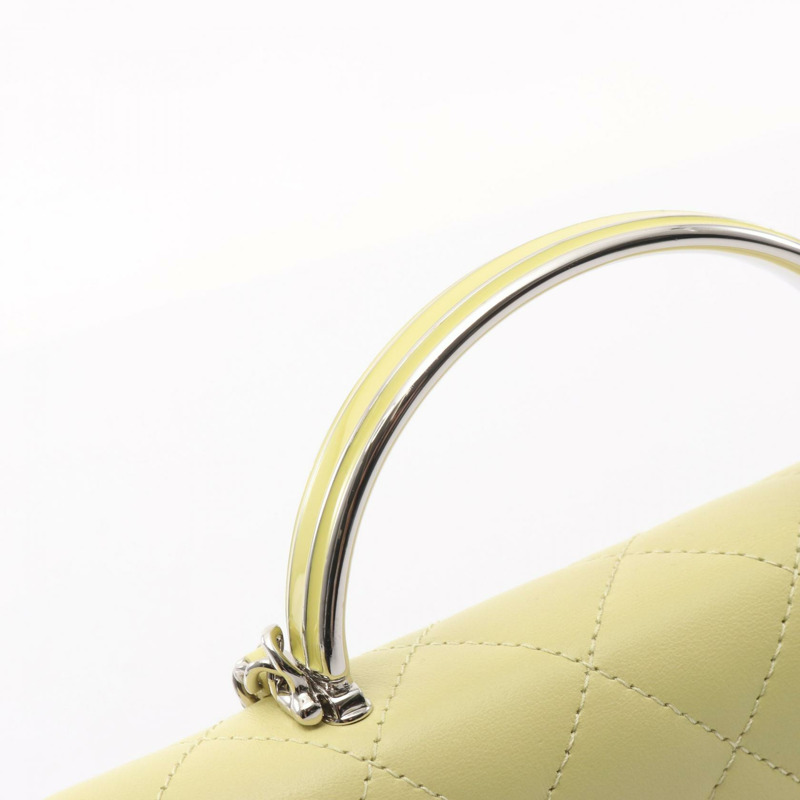 香奈兒 (CHANEL) 絎縫鏈條肩背斜背包錢包 AP3705 皮革 黃色-6