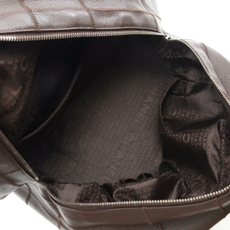 香奈兒 (CHANEL) 巧克力棒單肩手提包，棕色皮革，二手女士 Coco CC-2