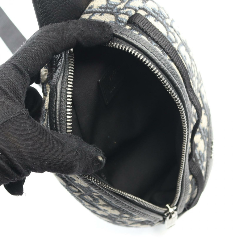 Christian Dior SCARAB Oblique 斜背包 帆布皮革海軍藍 BK 二手-2