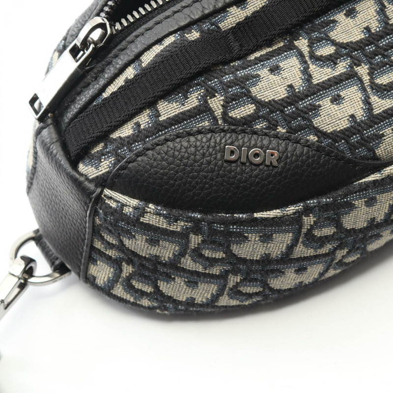 Christian Dior SCARAB Oblique 斜背包 帆布皮革海軍藍 BK 二手-4