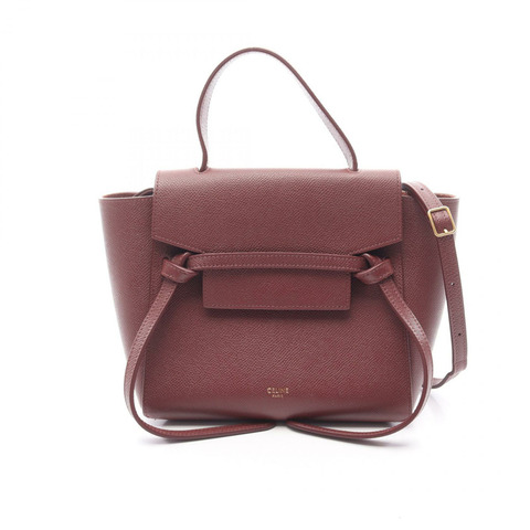 CELINE BELT NANO 單肩斜背包 皮革 波爾多紅 二手 女士
