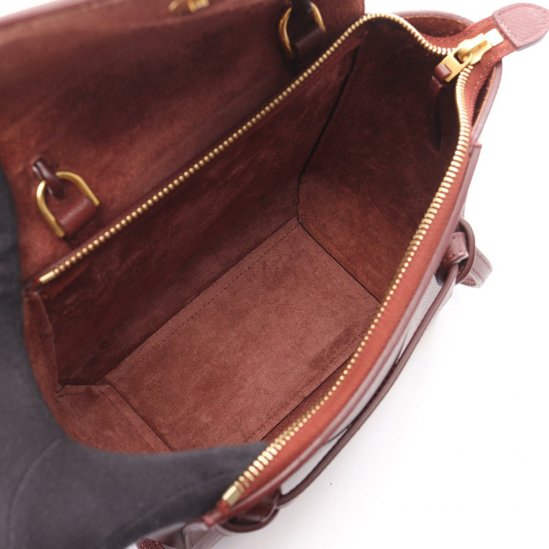 CELINE BELT NANO 單肩斜背包 皮革 波爾多紅 二手 女士-2