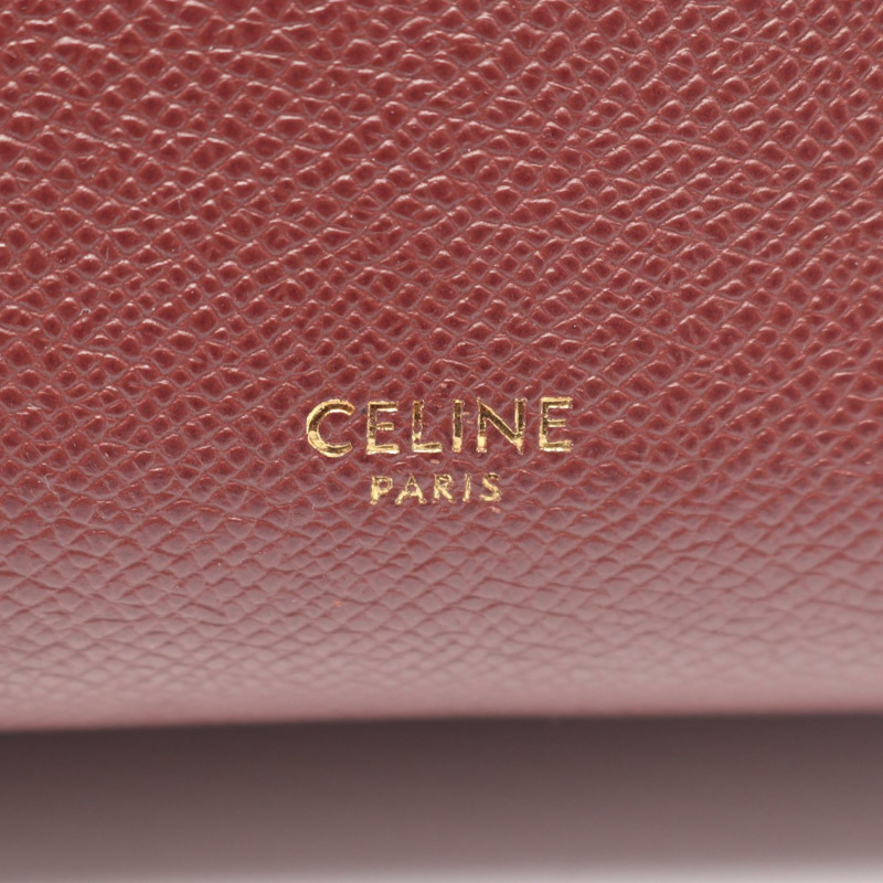 CELINE BELT NANO 單肩斜背包 皮革 波爾多紅 二手 女士-3