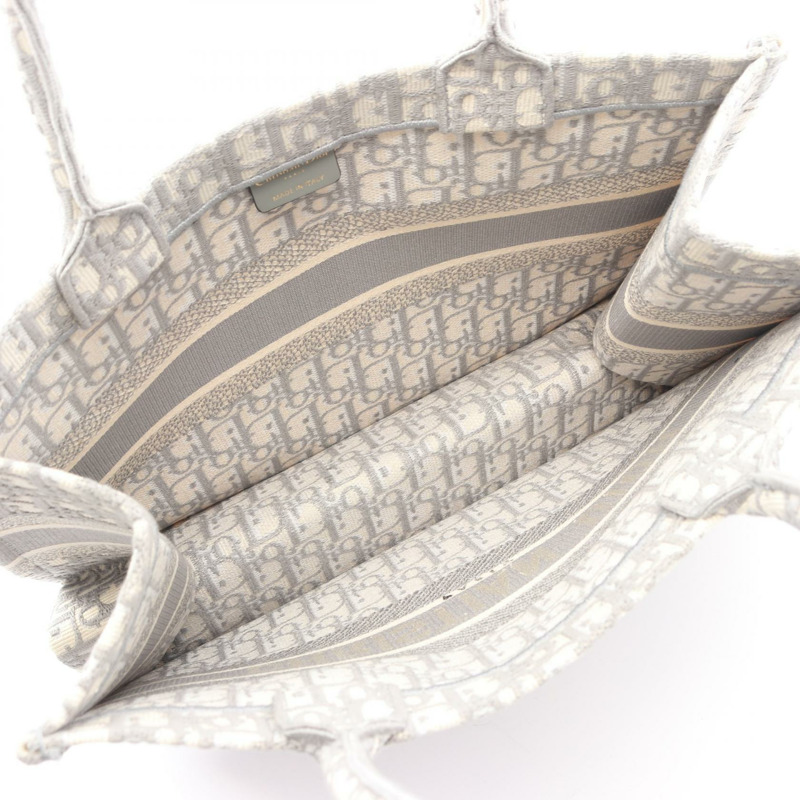 Christian Dior BOOK TOTE 中型斜背手提包 帆布 灰色 米色 二手 女士-2