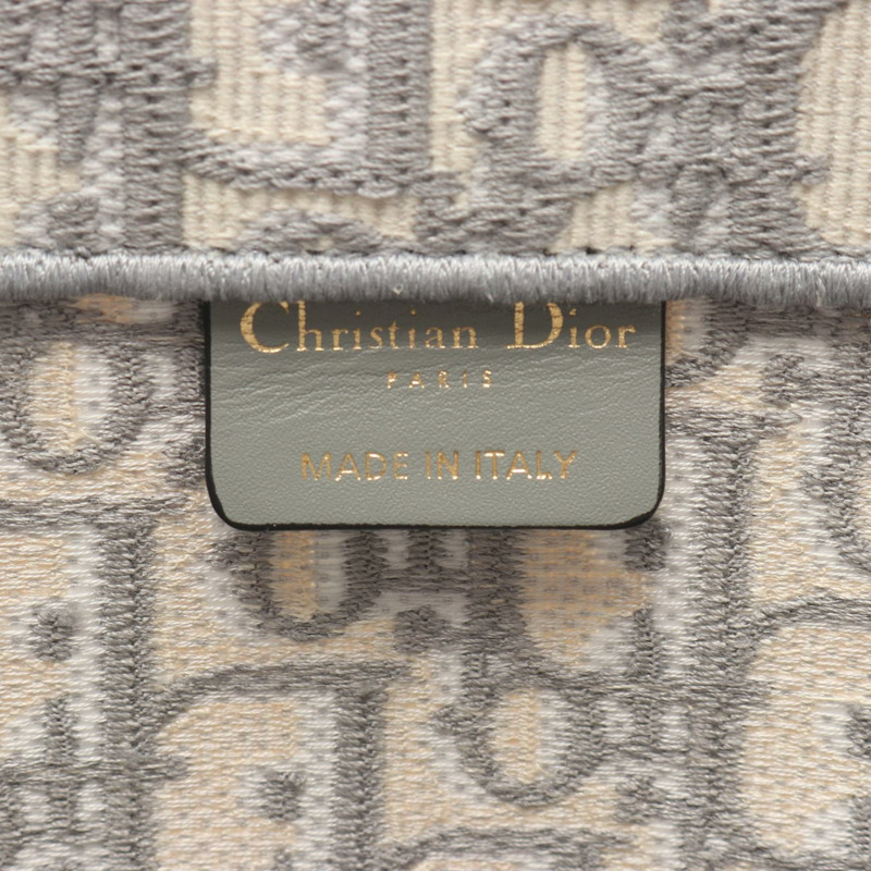Christian Dior BOOK TOTE 中型斜背手提包 帆布 灰色 米色 二手 女士-3