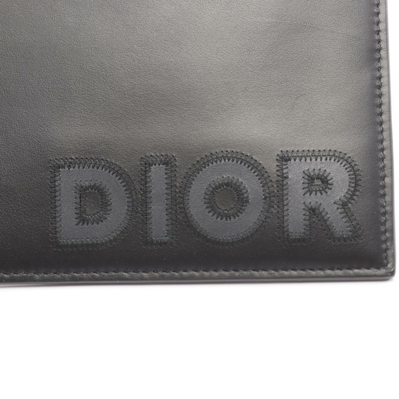 Christian Dior 商務手拿包，皮革材質，黑色，附logo，灰色，二手，男士款-8