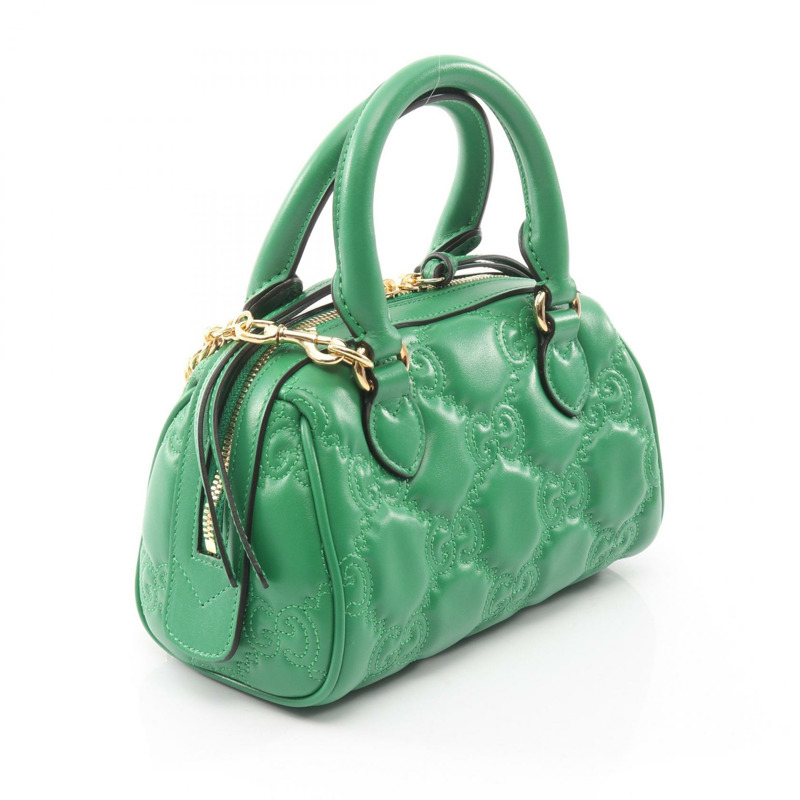 GUCCI GG Matelasse 肩挎斜背包 702251 皮革 綠色 二手 女士-1
