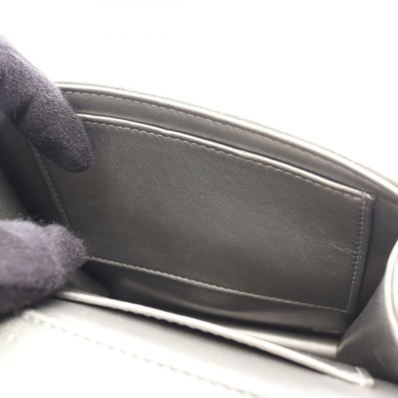 香奈兒 (CHANEL) 絎縫鏈條肩背斜背包，灰色皮革，SHW 五金，二手，女士 CC-5