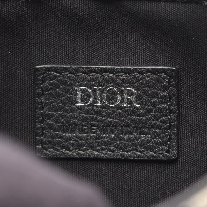 Christian Dior SADDLE Oblique Jacquard 腰包帆布皮革海軍藍二手-3