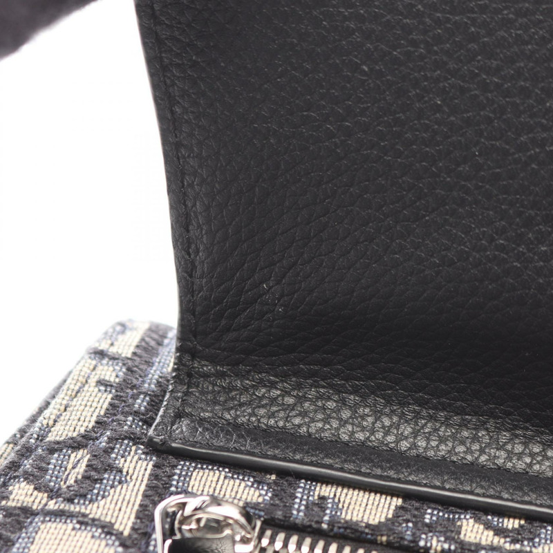 Christian Dior SADDLE Oblique Jacquard 腰包帆布皮革海軍藍二手-6