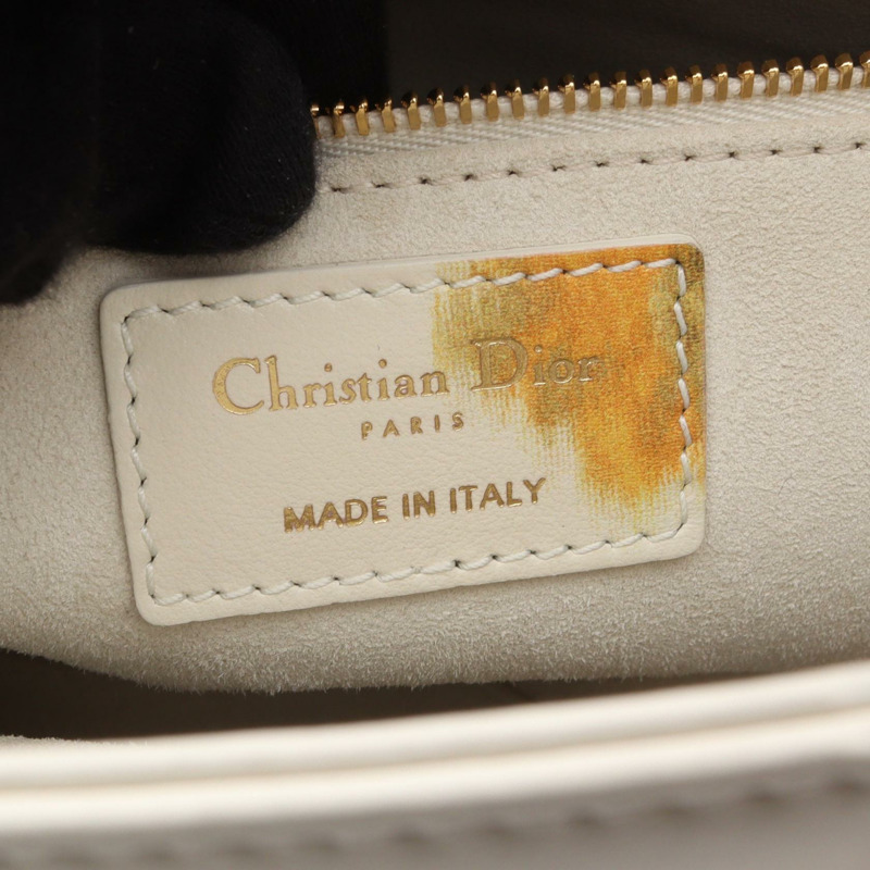 Christian Dior LADY DIOR 肩背包，白色多色皮革，二手女款-3